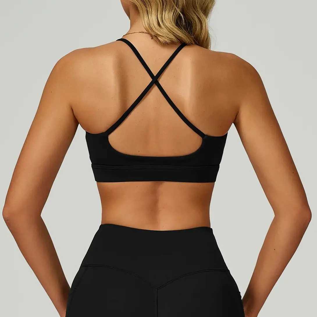 Summer Sexy Cross Beauty Back Sports Bras Women Fitness Vest Sports Top Bra Running Fitness Breathable Shockproof Bra Z250812