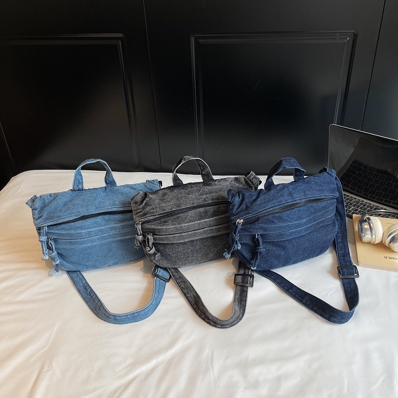 Design Denim for Women New Fashion Versatile Commuter Handbag Shoulder Crossbody Bag