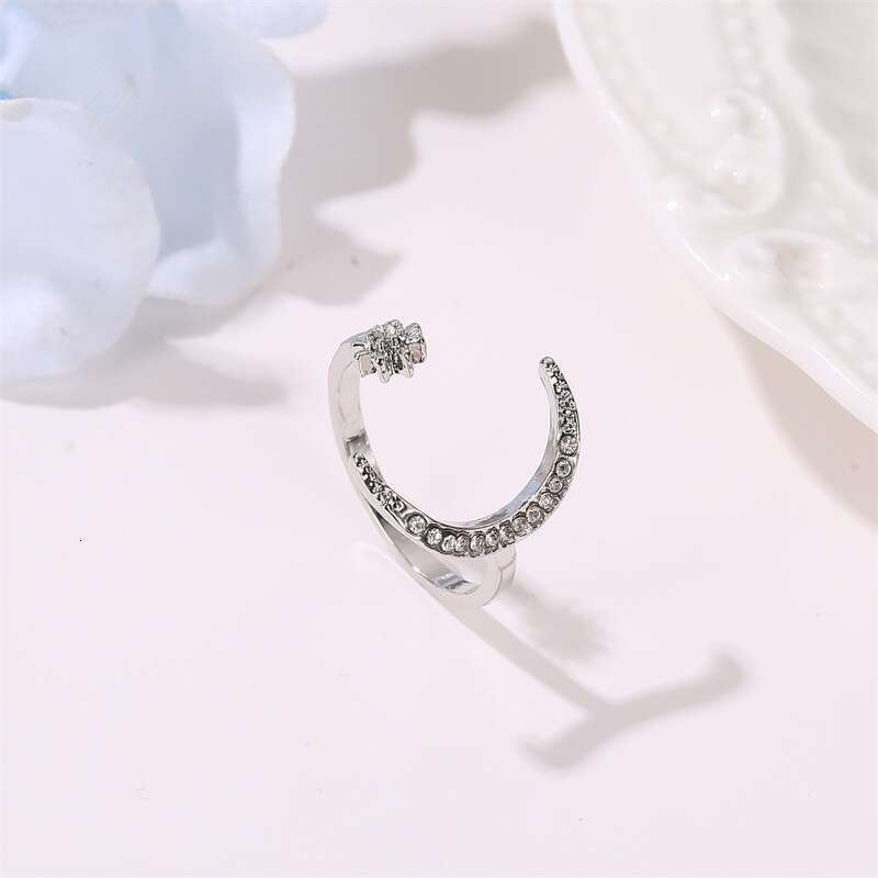 Crescent Fashion Ethnic Style Star Moon Index Finger Open Ring