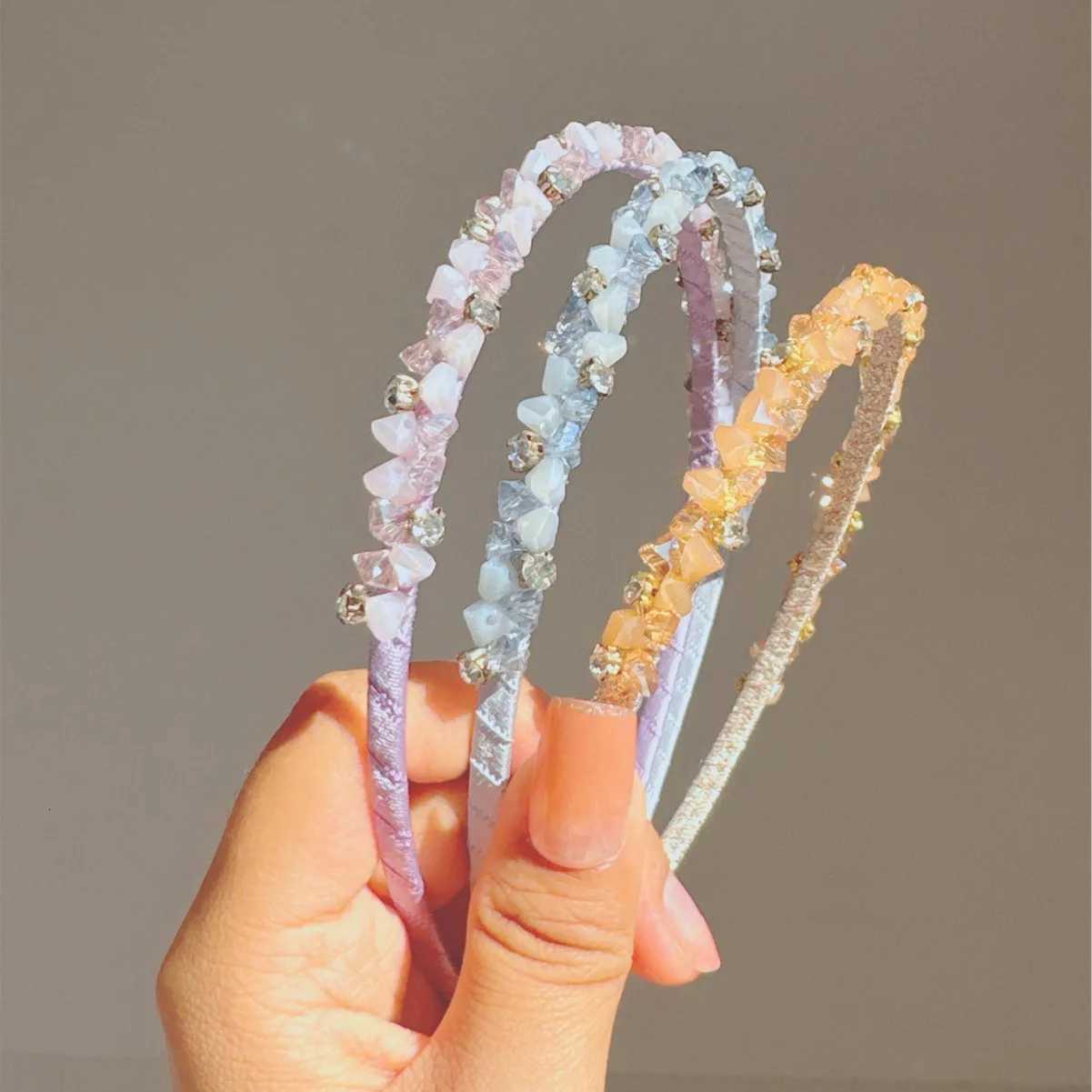 Korean Fashion Crystal Rhinestone Band Elegant Band Banquet Hair Hoop Suitable for Ladies Face Washing Wear X250812