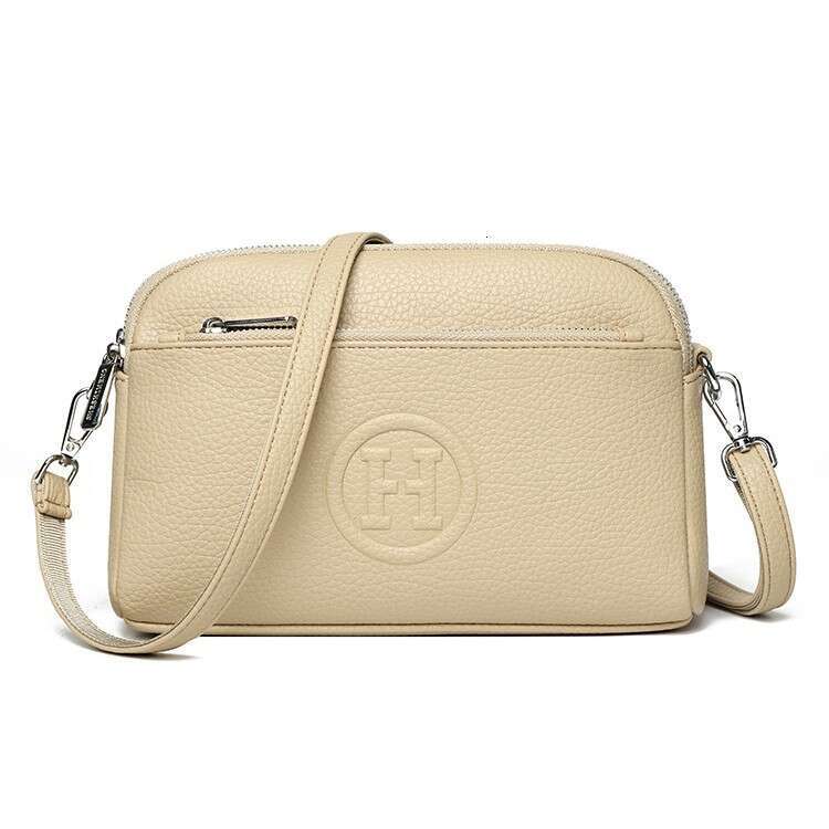 Women's Phone Crossbody 2025 New Versatile Simple Korean Style Letter Leather Fashion Zipper Bag