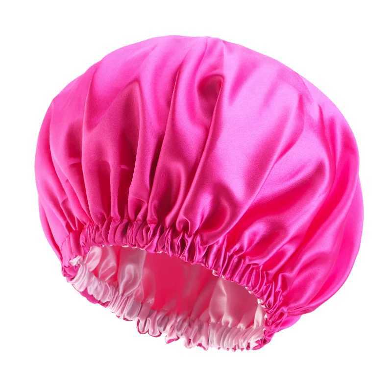 Double Layer Nightcap Bonnet Elastic Night Cap Haircare Women Beauty Salon Hat Headwear Shower Bathroom SuppliesXJ250812