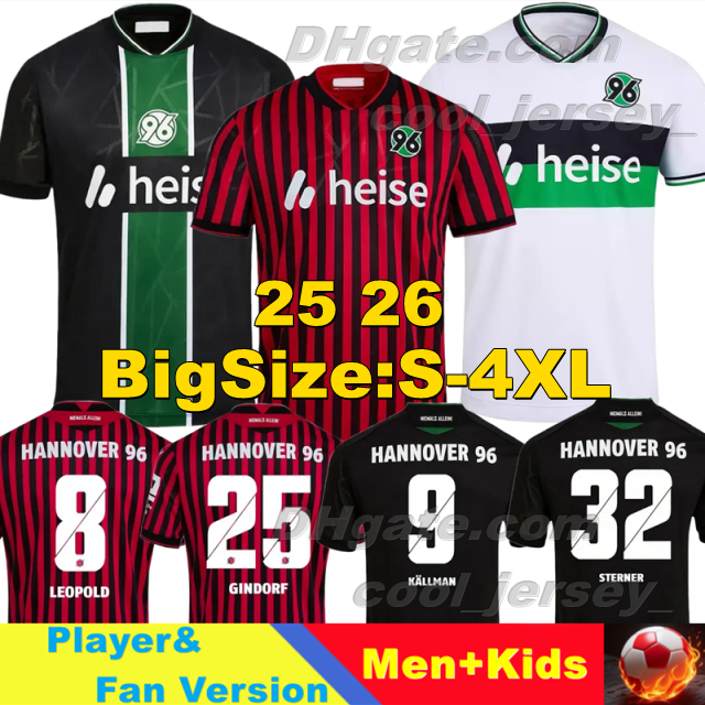 XXXL 25 26 Hannover 96 Soccer Jerseys KALLMAN NGANKAM HALSTENBERG STERNER 2025 2026 ROCHELT NIELSEN MOMULUH Men Uniforms KNIGHT LEOPOLD R.MATONDO Football Shirt 3XL