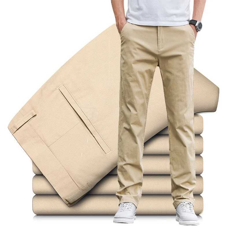 Spring and Summer Mens Stretch Comfort Casual Pants Korean Fashion Trousers Business Straight Loose Ventilate Branded Pants W250812