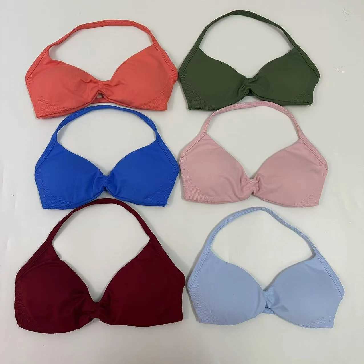 Strappy Bra Women Rouched Backless Halter Sports Bra Light Support Gym Crop Top Padded Seamless Workout Tops Bra Z250812