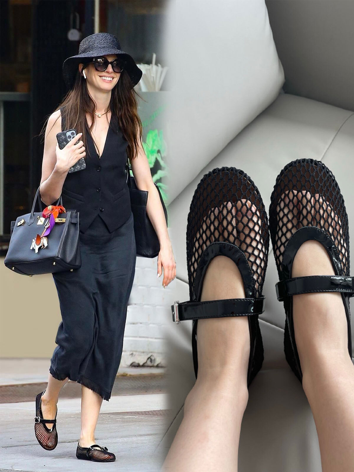 Top Quality Round-toe Mesh Ballet Flats Mary Jane Shoes With Strap Loafers Dress Shoes Slip On Real Leather Luxury Designer Shoe Holiday Shoes c57