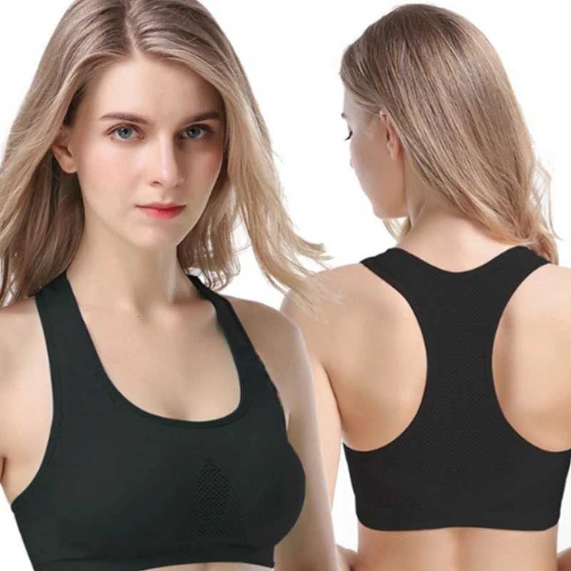 Women Breathable Sports Bra Absorb Sweat Shockproof Padded Gym Running Fitness Double Layer Seamless Sports Bra Underwear Z250812