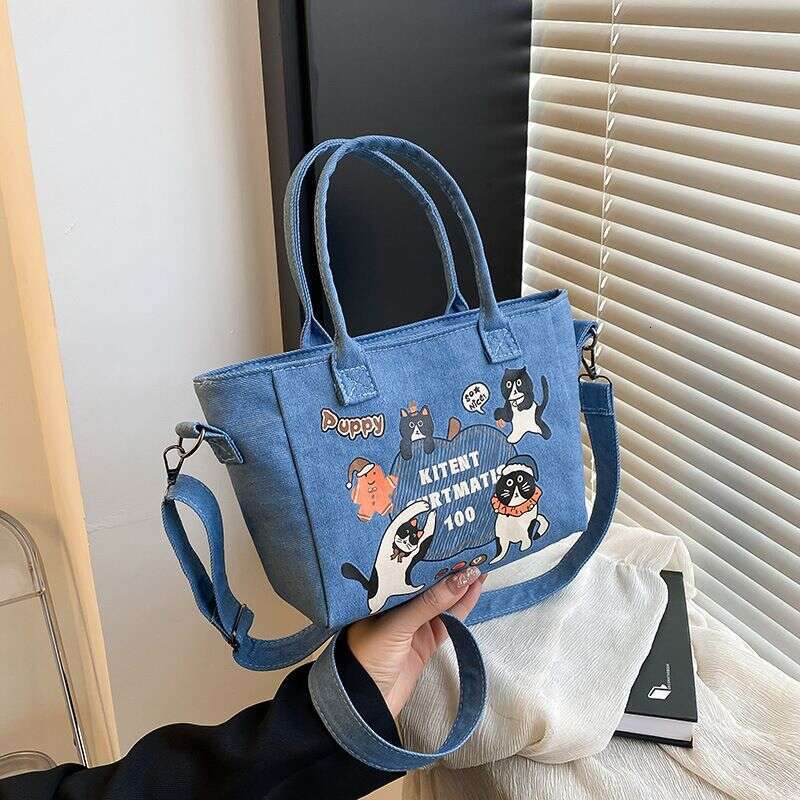 Casual Large Capacity Denim For Women 2025 New Commuter Versatile Crossbody Fashion Handbag Tote Bag