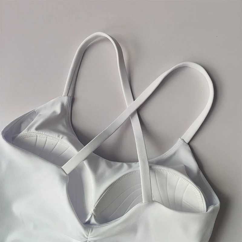 Sports Bra Women with Cross Shaped Back and Side Breasts Fitness Bra External Wear Quick Drying Medium Strength Vest Suit Z250812