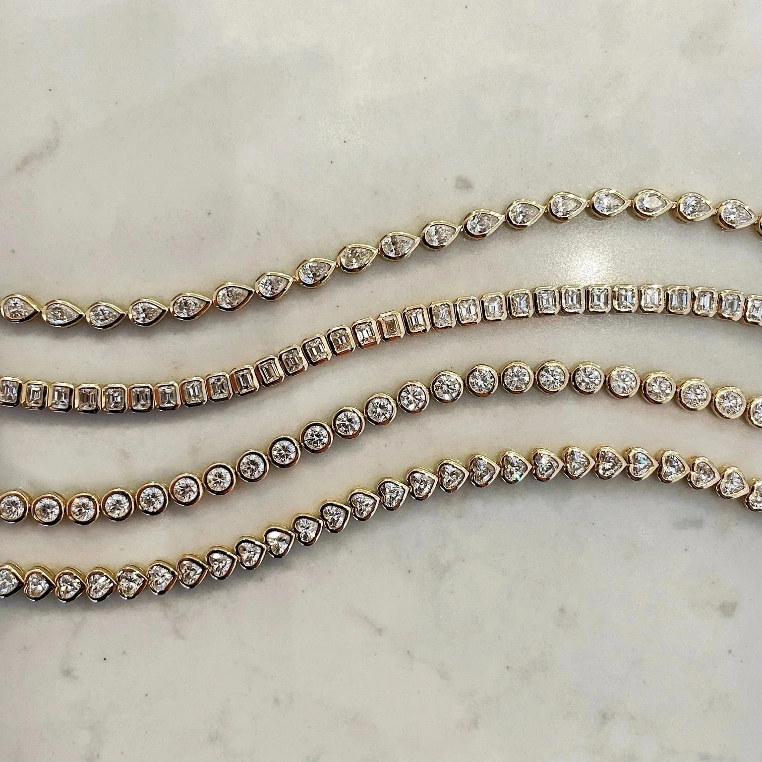 Geometric 4 Different Shape CZ Tennis Bracelets Micro Paved 5A Zirconia Gold Silver Color for Women Fashion Jewelry Trendy 250807