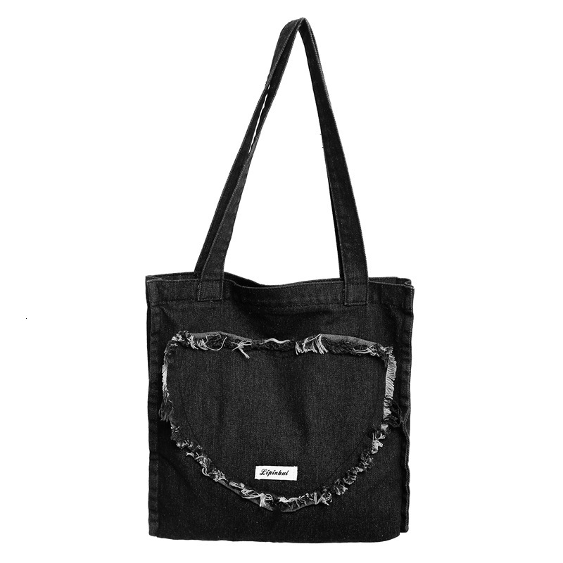 Minimalist Washed Denim Tote Single Shoulder Women's Bag Winter New Handbag Underarm