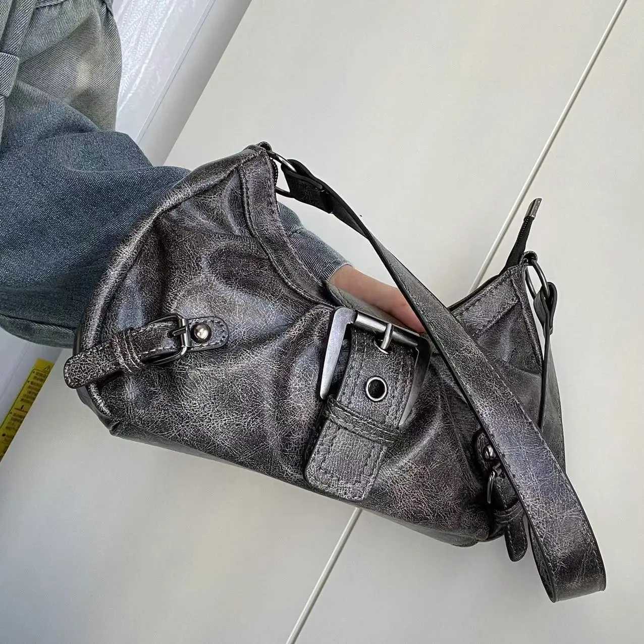 Vintage Maillard Style Womens Shoulder Bags Y2K Hot s Underarm Bag Cool Pu Leather Ladies Handbags Female Tote Purse Z250813