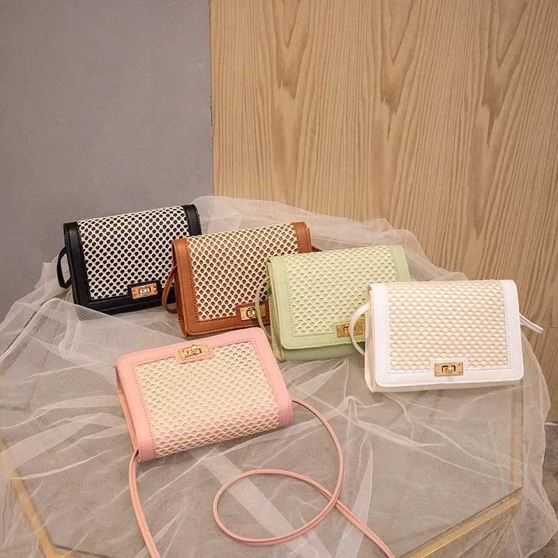 New Womens Messenger Bags Fashion All-match Small Square Bag Trend Mesh Bag Hit Color One-shoulder Mobile Phone Bag Z250812