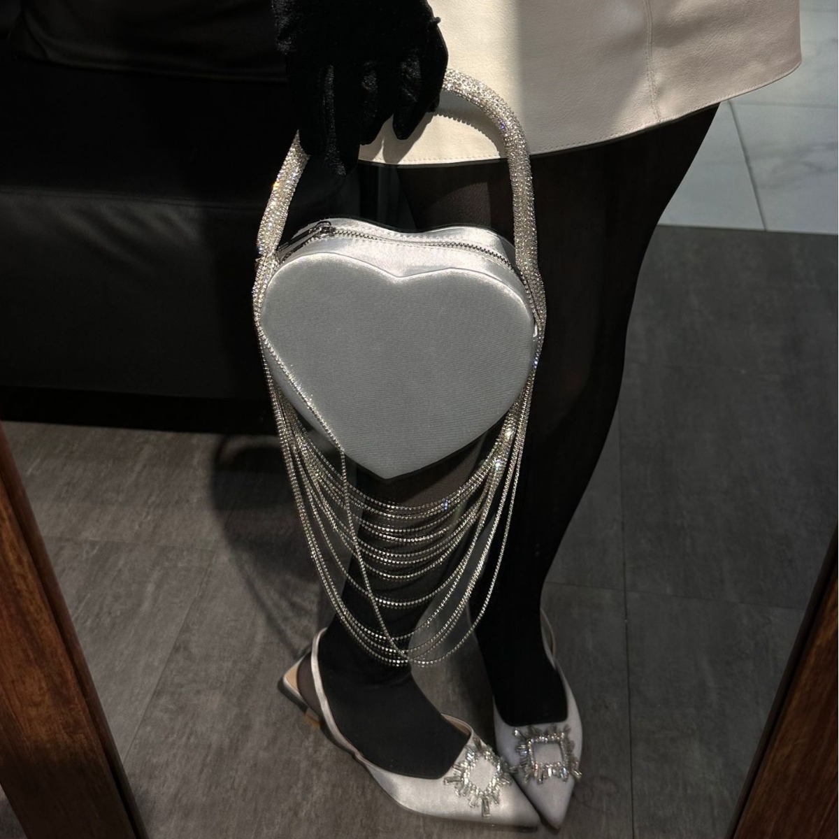 trend new laser bag elegant heart shaped claw shaped diamond tassel handbag designer bag shoulder bag women s crossbody bag