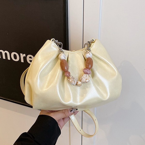 2025 new women's pleated handbag niche multifunctional crossbody fashionable shoulder bag