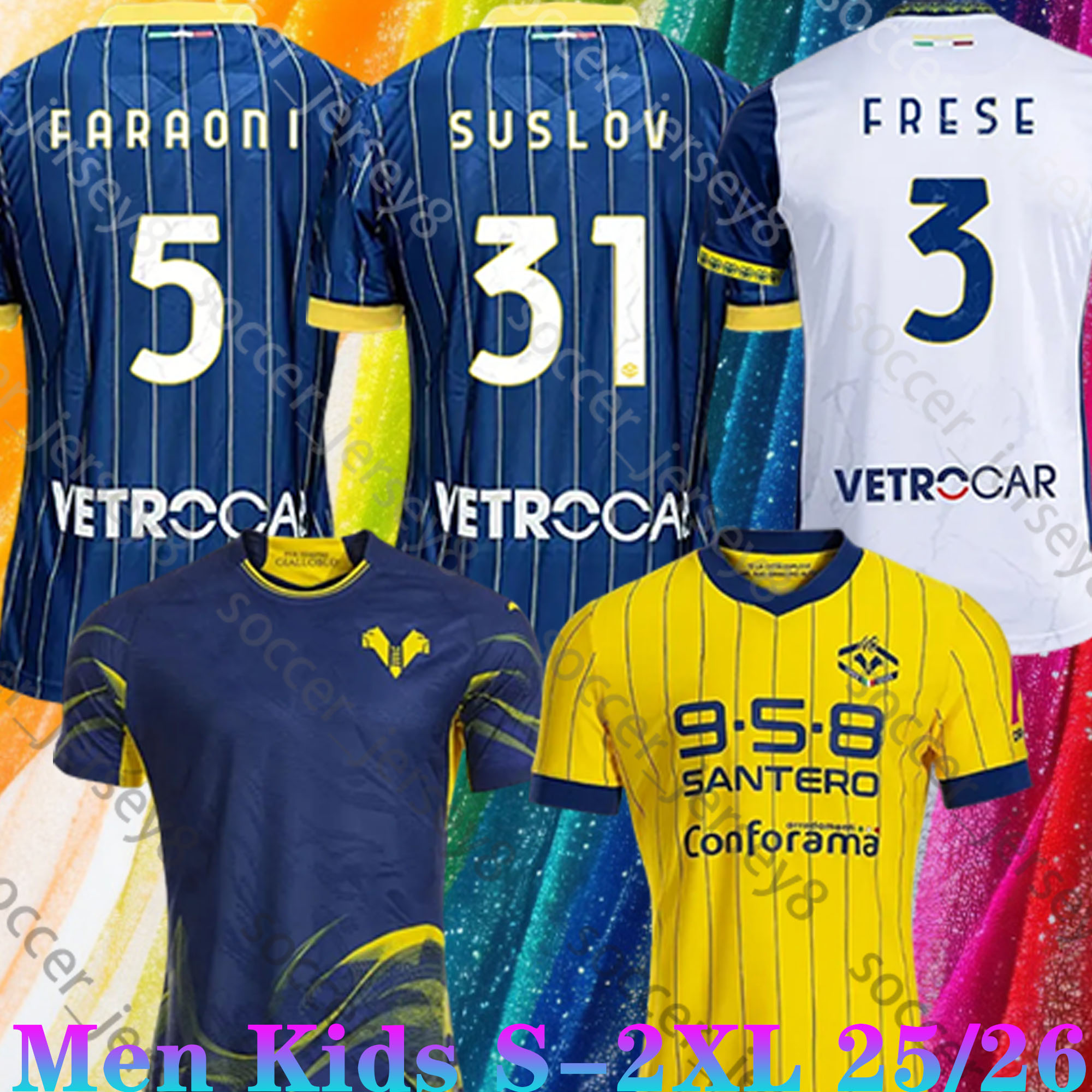 25 26 Hellas Verona 40th Avviversary Soccer Jerseys Home Away 3rd Third LAZOVIC SARR D.MOSQUERA Tengstedt Livramento SARR DUDA 2025 2026 Football Shirt men Kids Kits