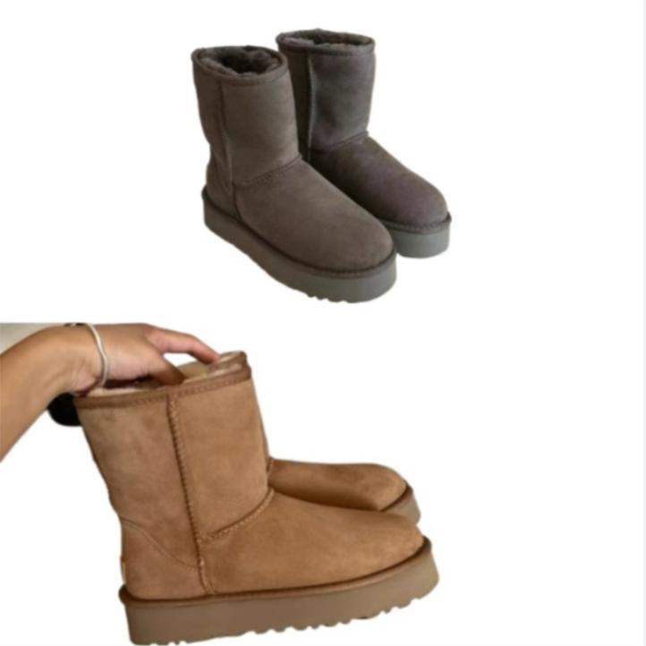 Winter Ankle Boots Round Toe Boots Women Chunky Heels Shoes Women Thermal Wool Boots Snow Boots Fashionable versatile anti slip anti freezing UU05825