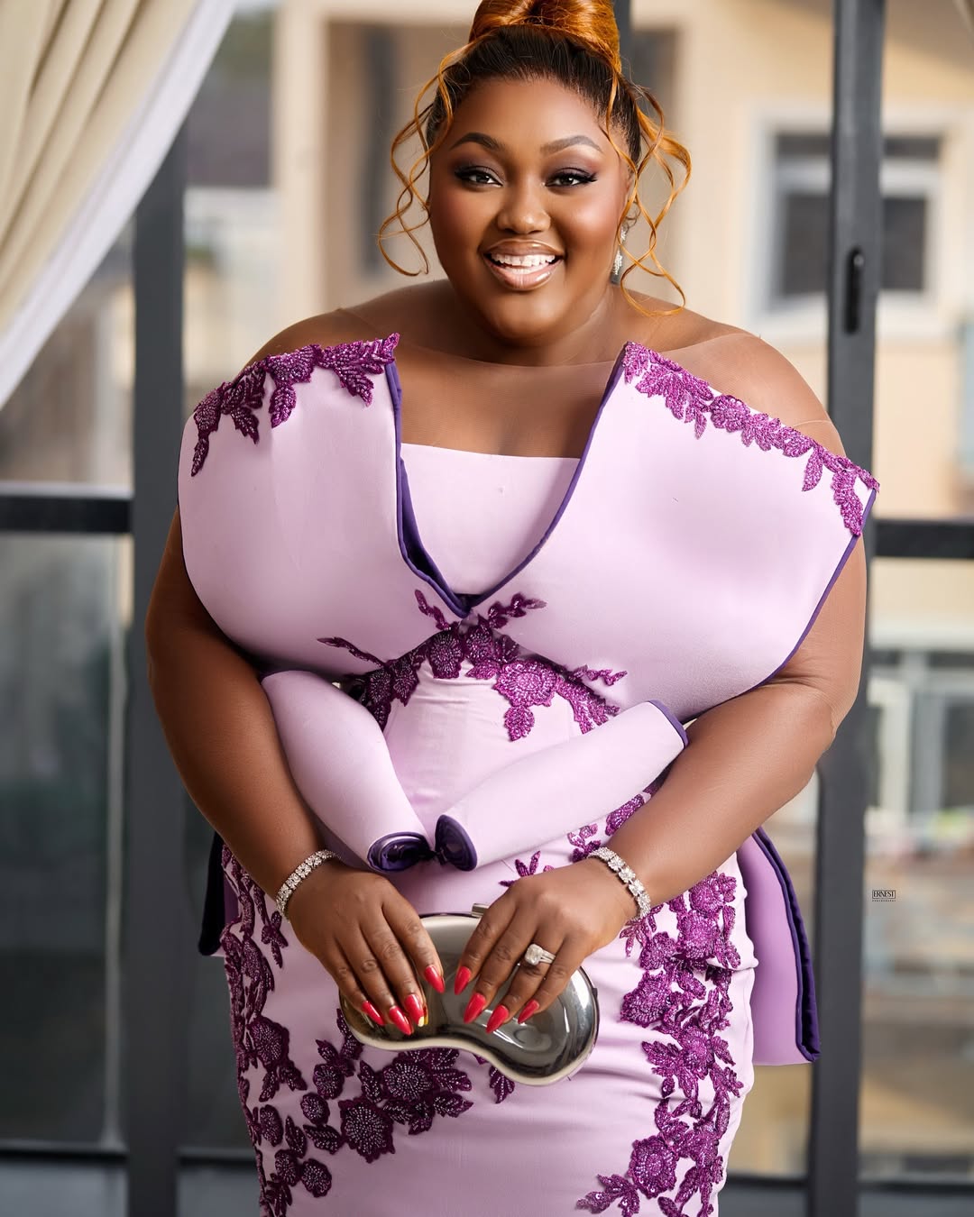 Mermaid Light Piurple Plus Size Prom Dress 2025 Evening Dresses For Special Occasions Sheer Neck Appliqued Lace Illusion Birthday Second Reception Gow