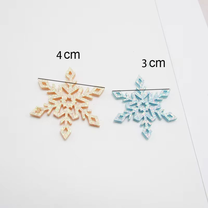 40Pcs/lot 3cm/4cm Glitter Christmas snowflake for Handmade fake snowflake christmas accessories and Hair accessories