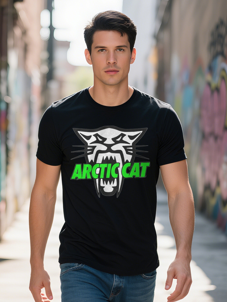 Arctic Cat Men s Graphic T Shirt Soft Breathable Cotton Short Sleeve Top with Bold ARCTICCAT Print Design Black Tee