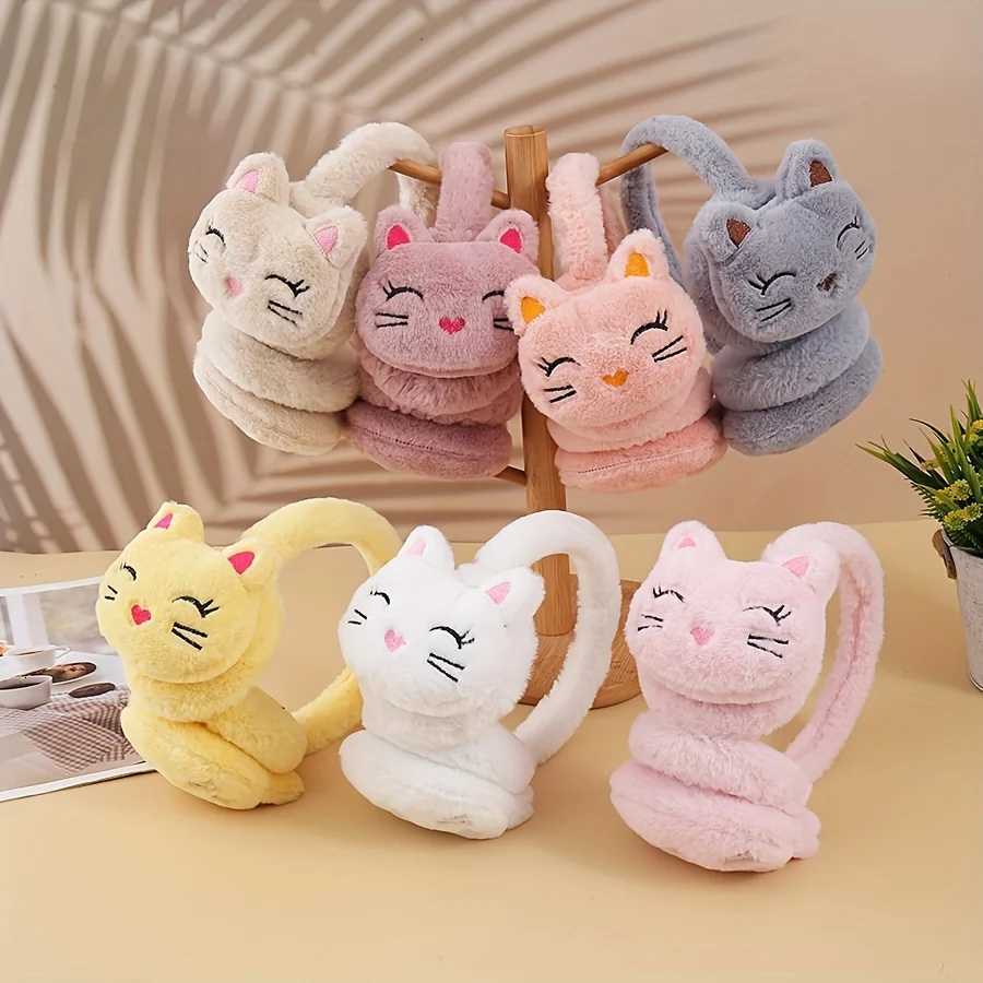Korean Version Autumn and Winter Plush Warm Earmuffs Plush Cute Cartoon Cat Earmuffs Protect Ears From Cold XJ250812