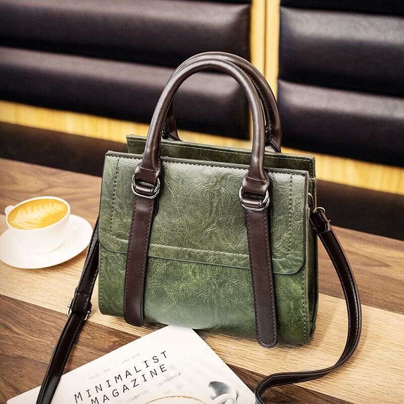 Women's Handbag Fashionable Contrasting Color 2024 New Crossbody Large Capacity Casual Versatile Retro Trendy Temperament Steel Feel Bag