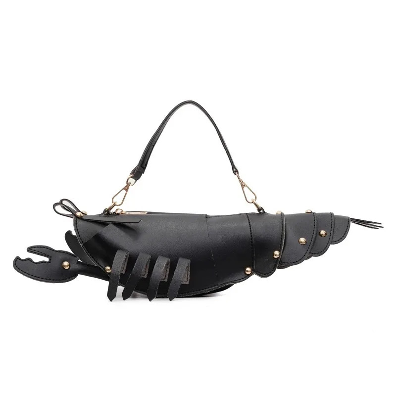 PU Zipper Niche Crossbody Bags Lobster Shape n Sense High Quality Ladies Solid Color Rivet Fashion Shoulder 250811