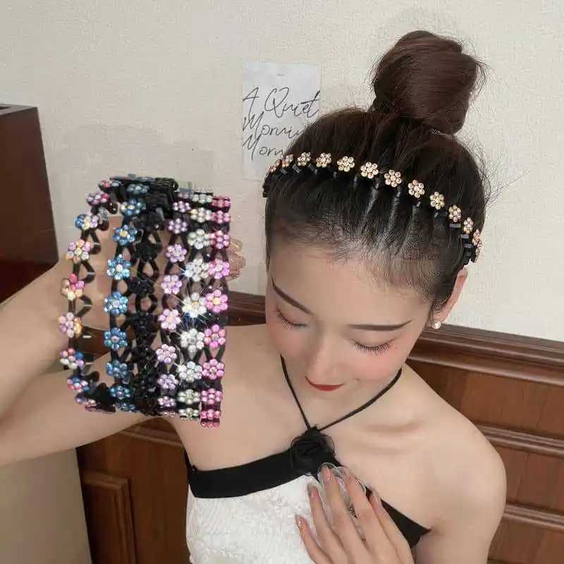 Plum Rhinestone Band for Wen Elegant Fashion Girl Face Washing Hairband X250812