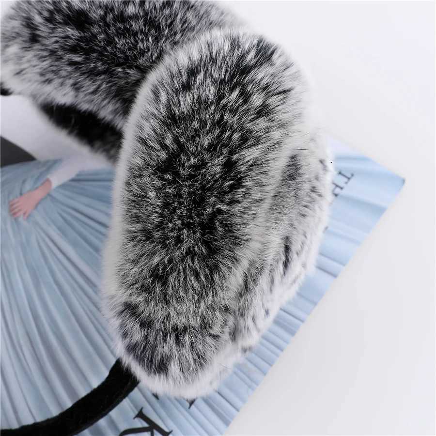 100% Natural Rex Rabbit Fur Earmuff Womens Autumn and Winter Warm Earmuffs Ear Cover Ear Warmer Ear Muffs Winter Rose Flower XJ250812