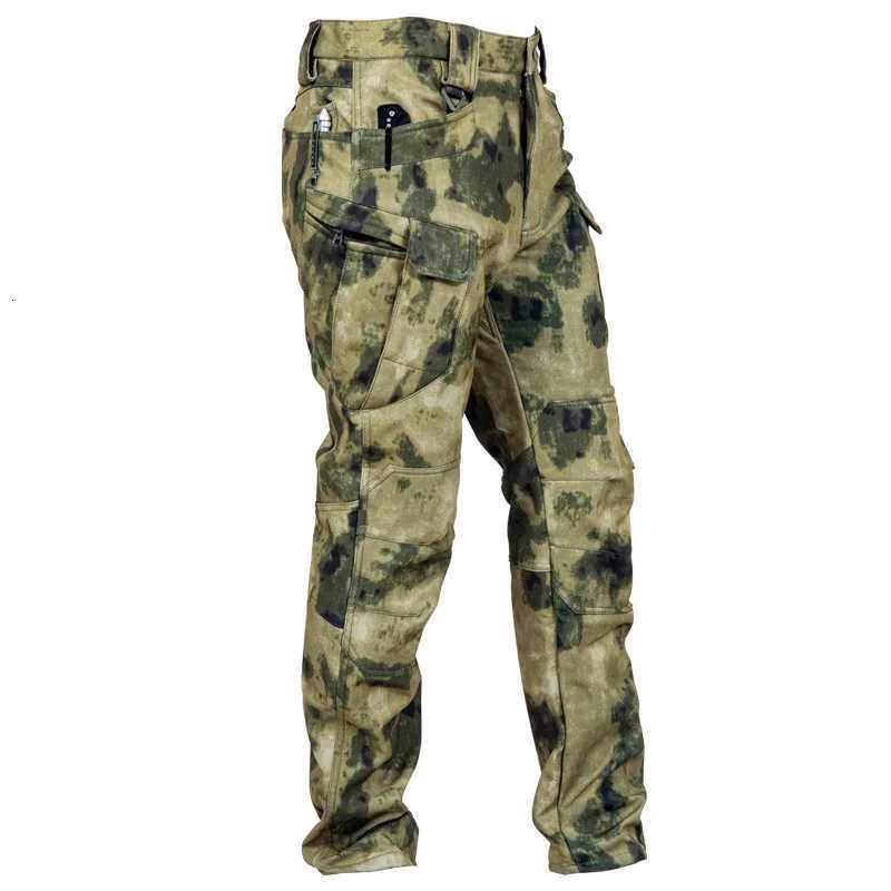 100% Cotton Fleece Pants For Winter Tactical Joggers Outdoor Camping Ripstop Cargo Pants Working Clothing Hiking Camo Trousers X250812