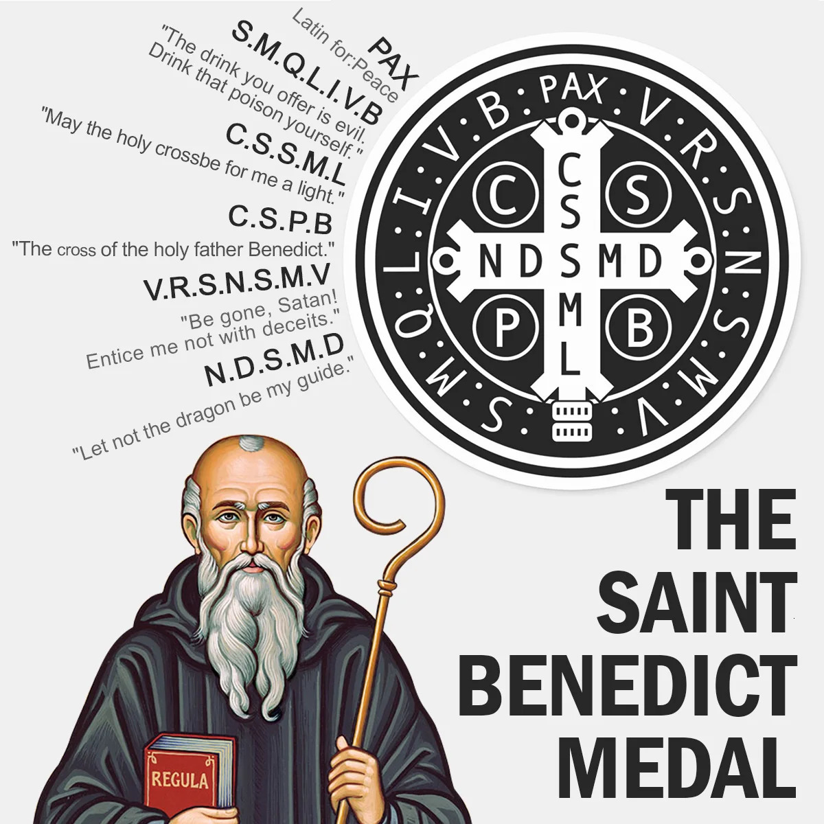 Exorcism Saint Benedict Cspb Cross Men Rings Punk Hip Hop for Boyfriend Male Stainless Steel Jewelry Creativity Gift Wholesale 250812