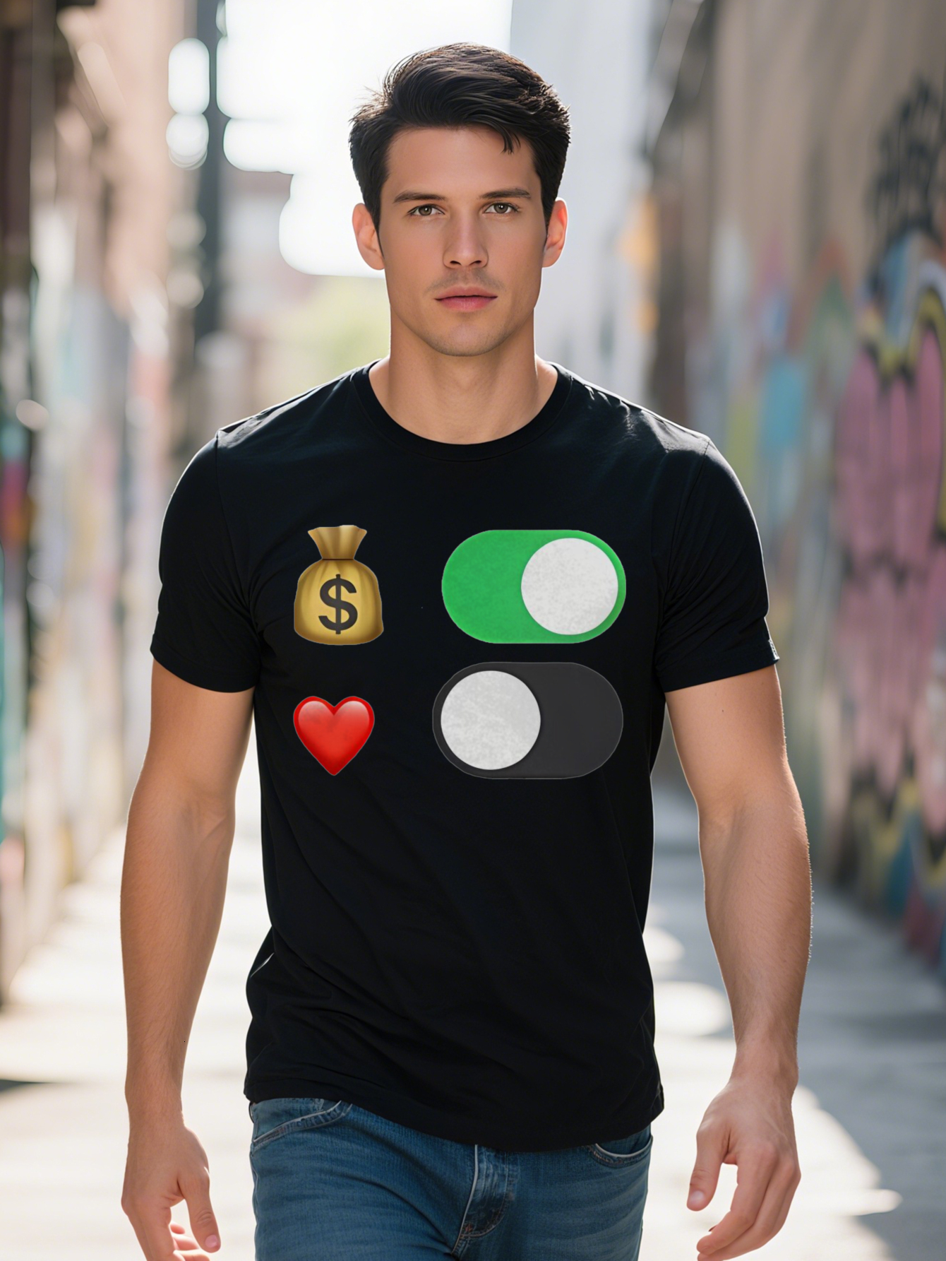 Men s Casual Crew Neck T Shirt Knit Fabric Regular Fit with Printed Graphic for Summer Tee Shirts