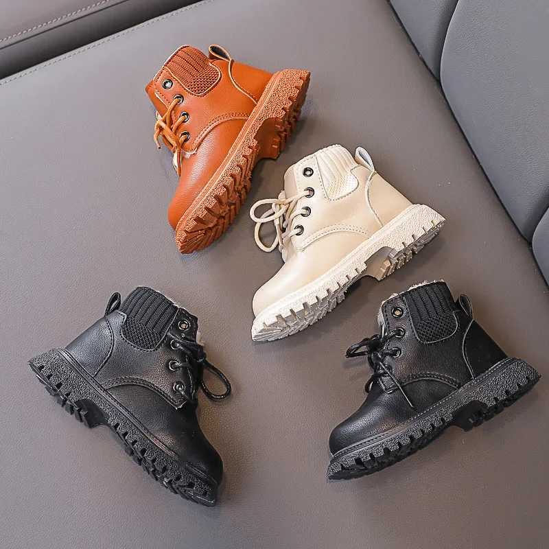 Cozy Plush Lining Children Snow Boots Anti-skid Soft Bottom with A Grippy Material Baby Toddler Boys Girls Winter Shoes E08061 XJ250812