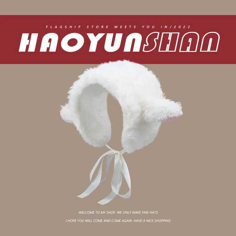 Japanese Cute Lamb Wool Ear Protection Headband Womens Autumn and Winter Thickened Warm Sweet Sheep Ear Straps Headbands XJ250812