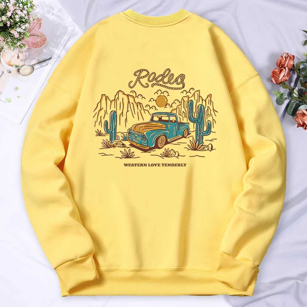 Rodeg Western Love Tenderly Romantic Desert Men Women Hoodie Autumn Fashion Clothes Cartoon Sweatshirt Crewneck Fleece Hoodies Y250811