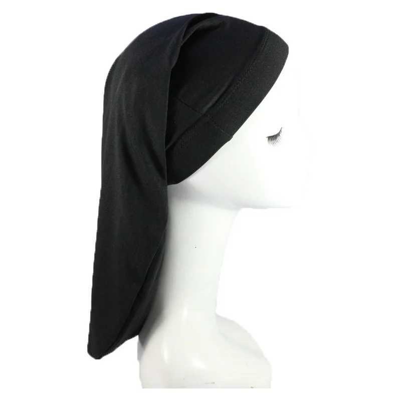 Unisex Black Long Hair Sock Cap Bonnet Breathable Elastic Wrap Night Caps For Women Men Polyester Nightcap Sleeping Hats XJ250812