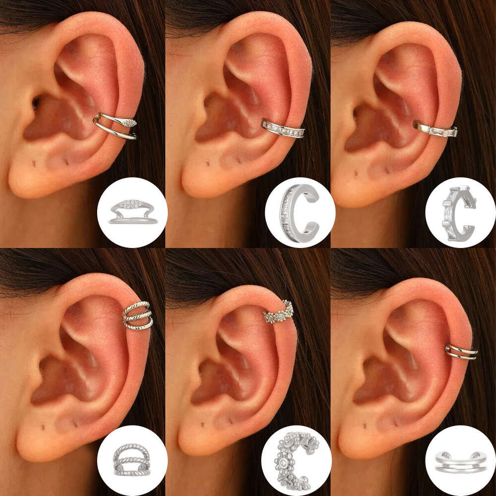 Clip Light High-end Ear Cuff No Piercing Women Personality Style Simple Zircon Earrings