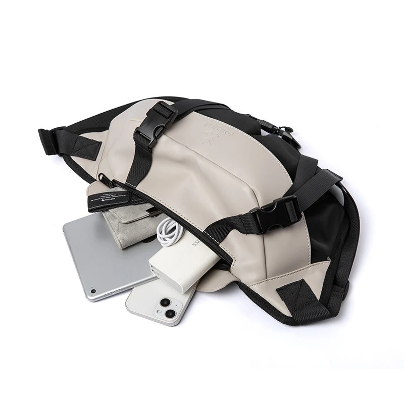 Ins ner Oxford leather Men Crossbody Bags Casual Sport Waterproof Teen Unisex Shoulder Bag Male Boy Fanny Pack 250811