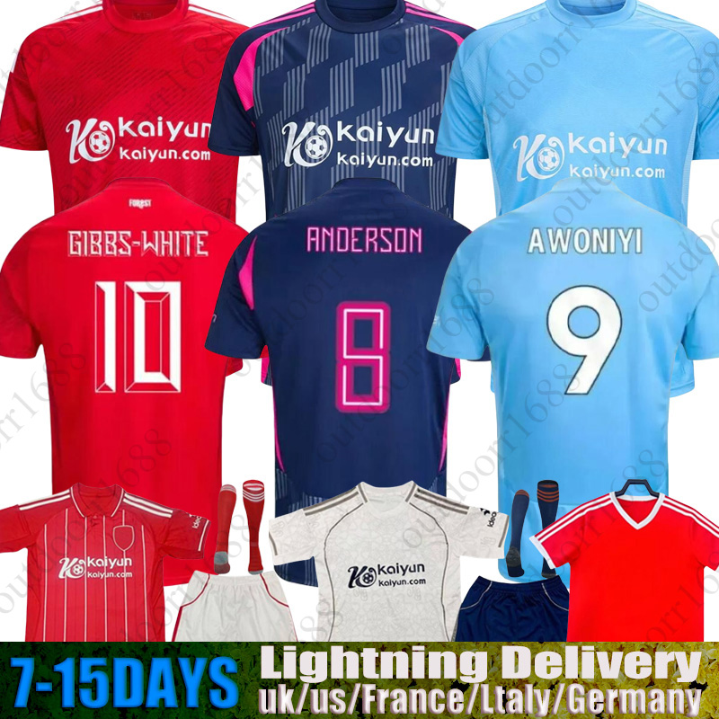 2025 2026 GIBBS WHITE Soccer Jerseys GRABBAN 25 26 Men kids Nottinghams Home Kit Forest Awoniyi AMEOBI HUDSON Murillo ODOI away 3rd Football Shirts