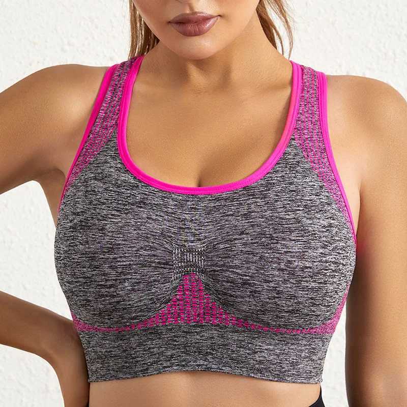 Mileegirl Shockproof Quick Dry Sports Crop Top Women Padded Gather Bra Push Up Gym Running Seamless Workout Fitness Bra Z250812