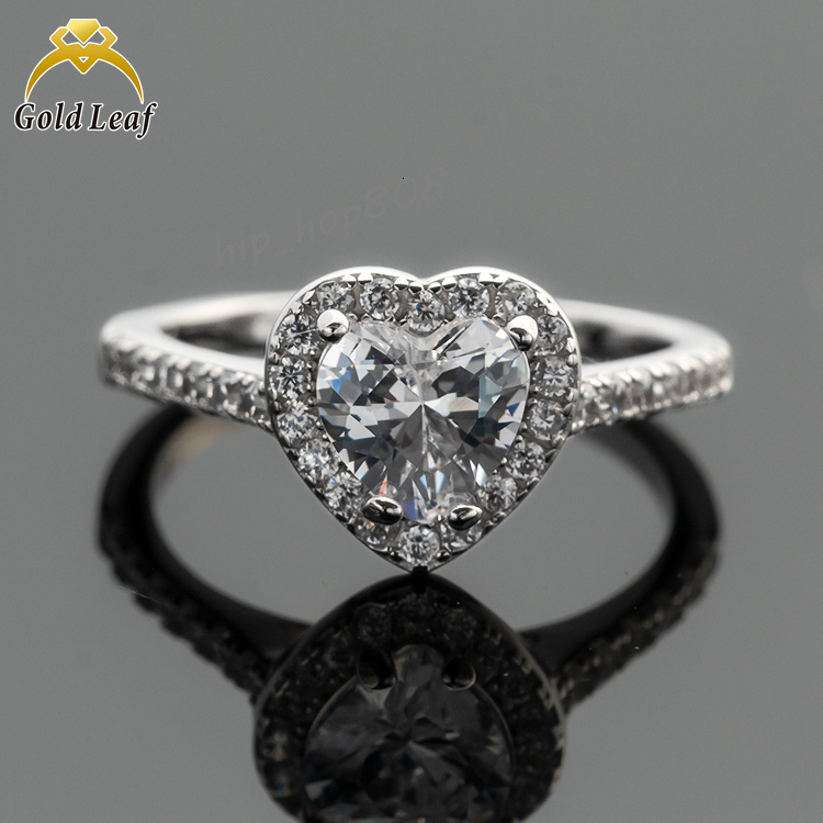 Goldleaf Wholesale Fine Rings 925 Sterling Silver Gold Plated Moissanite Stones Womens Wedding Engagement Gift Rings Hot Sale