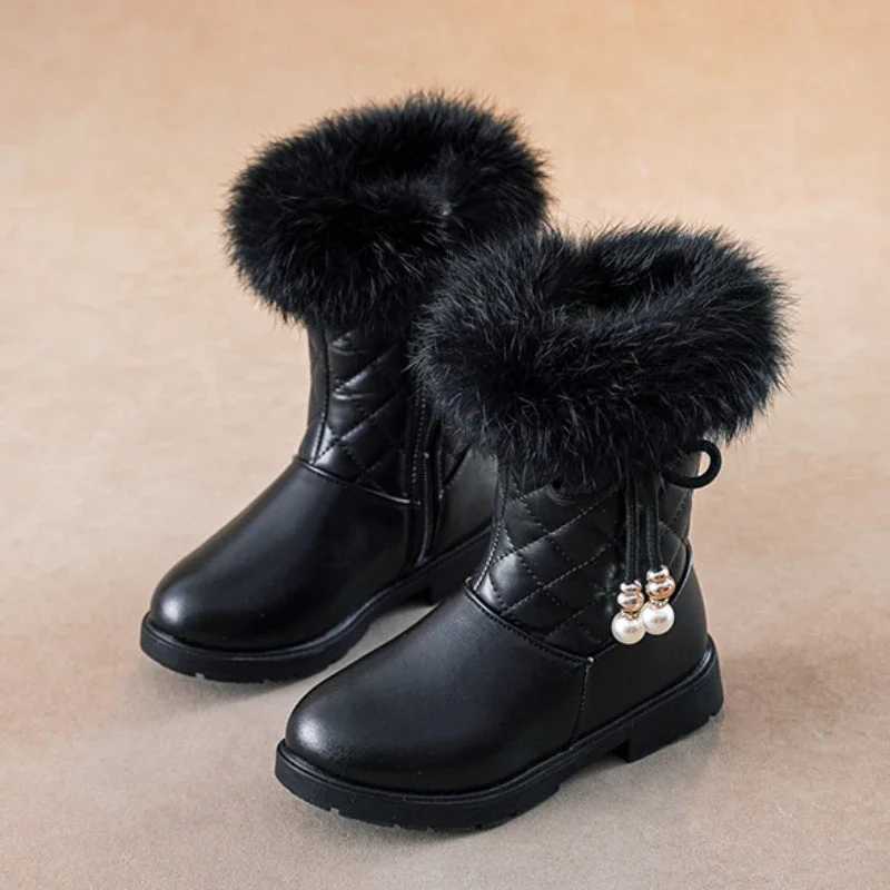 Winter Girl Boots Fashion Versatile Long Tube Boot Comfort Casual Cotton Boots Warm Princess Girl Shoes Velvet Simple Snow Boot XJ250812