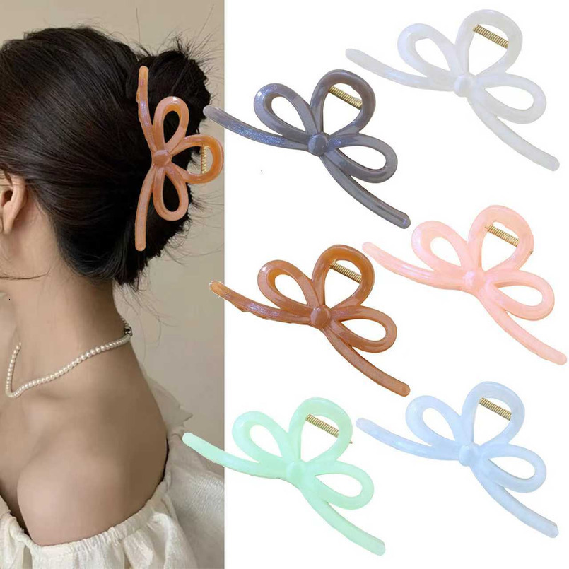 New High-End Bow Large Claw for Women, Back of Head Clip, Shark Clip Hair Accessory, Hairpin