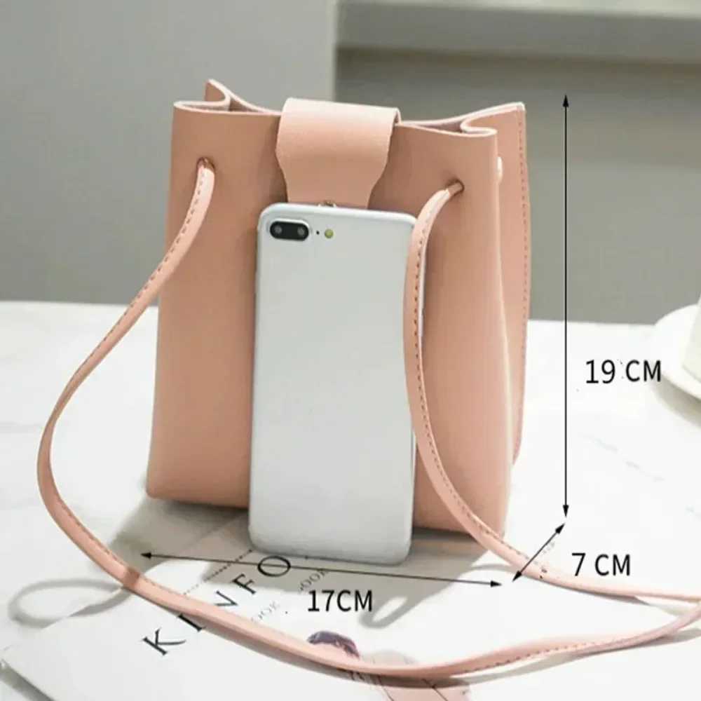 Vintage Deer Tassel Bucket Bag PU Leather Crossbody Messenger with Drawstring Closure Adjustable Shoulder Bag for Women Daily Z250812
