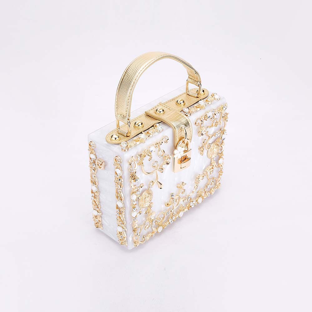 2025 New Designer Acrylic Evening Dress Bag Hollow Handbag Single Shoulder Slant Body Women's Bag