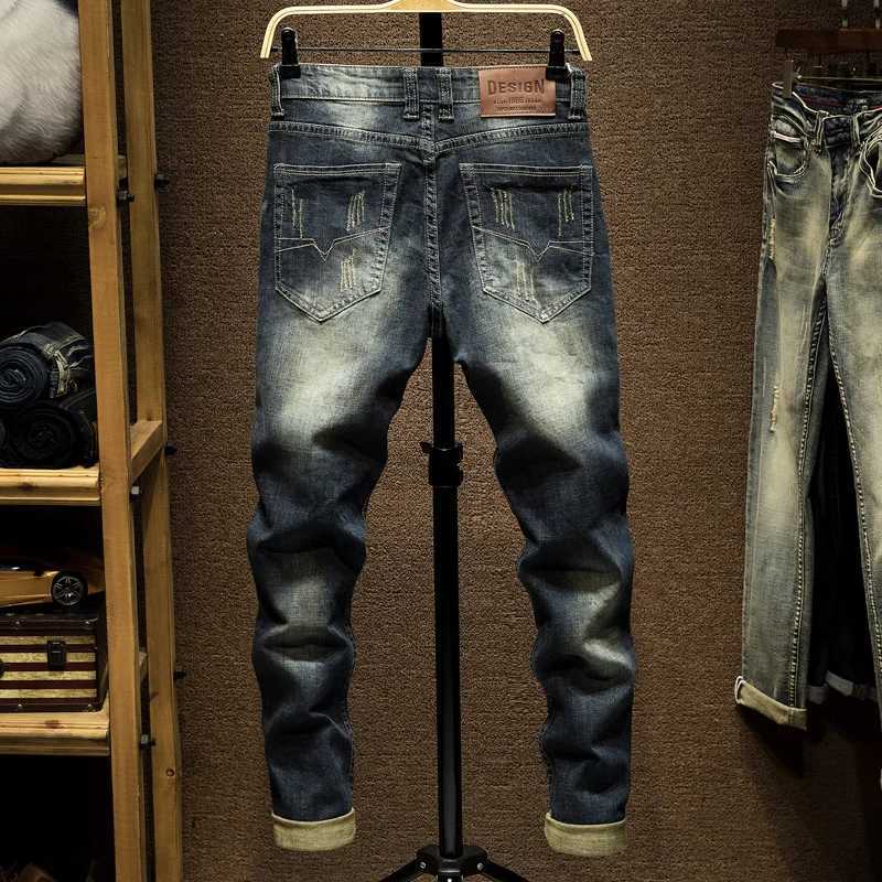 2024 Spring and Autumn Mens Jeans Denim Pants Slim Fit Retro Stretch Trousers for Men Streetwear Moto Biker Jeans High Quality X250812