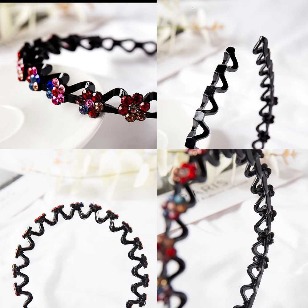 Fashion Flower Rhinestone Bangs Band Non-Slip Elastic Hairbands Crystal Band Bow for Women Girl Hair Accessories Wear X250812