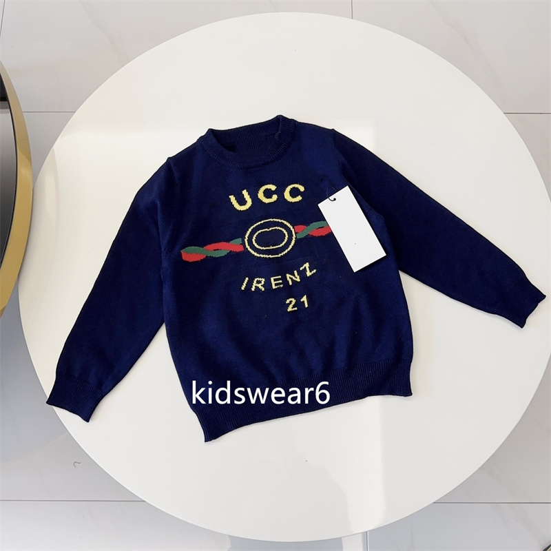 Kids Designer Clothes Children's Sweaters Kids Coat Suitable for boys and girls. Fall/Winter Style. Children's Warm Letter-Printed Pullover Sweater size90-150 A05