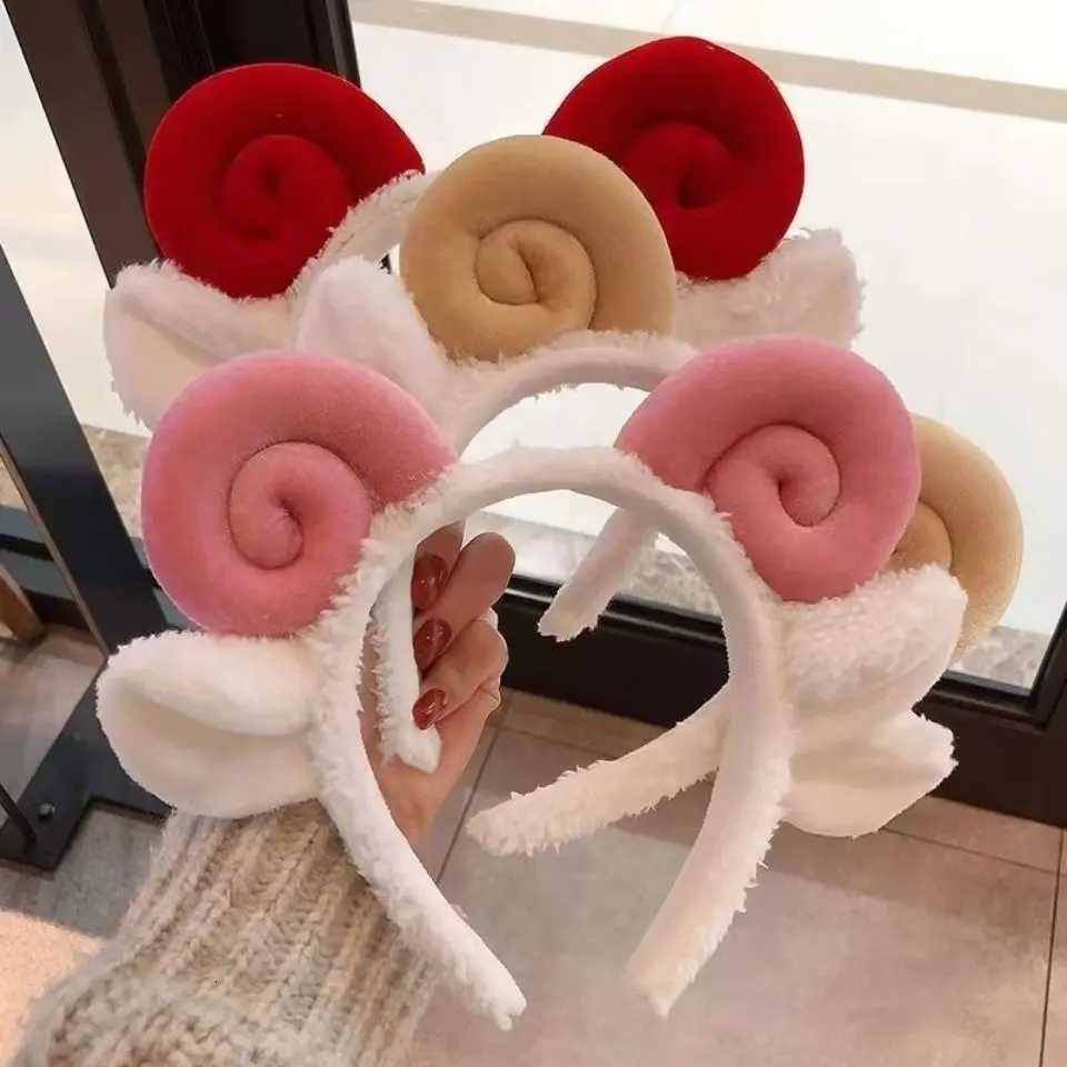 Cute Sheep Horn Lamb Ear Soft Fleece Wen Band Makeup Band Hair Band for Washing Face Shower Hair Accessories X250812
