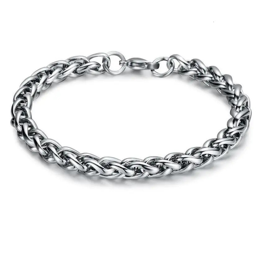 HNSP Stainless Steel Twist Hand Chain Bracelet For Men Women Jewelry Accessories Wholesale 3MM-8MM Thick 250811